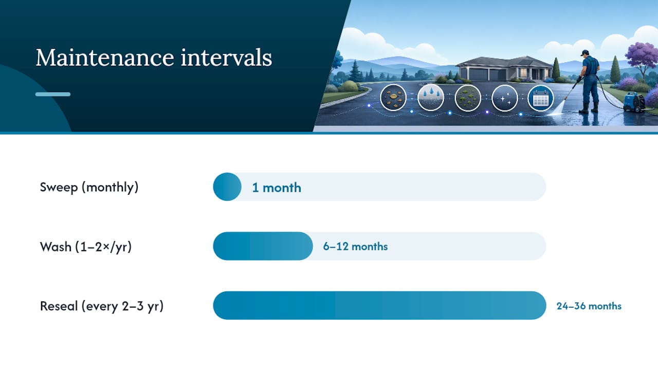 When can you seal a driveway after cleaning it? — overview diagram